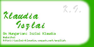 klaudia iszlai business card